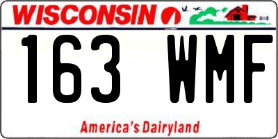 WI license plate 163WMF
