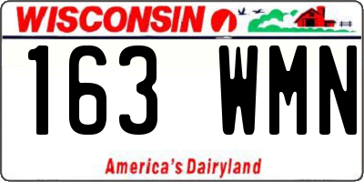 WI license plate 163WMN