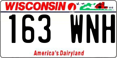 WI license plate 163WNH