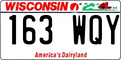 WI license plate 163WQY