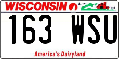 WI license plate 163WSU