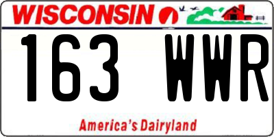 WI license plate 163WWR