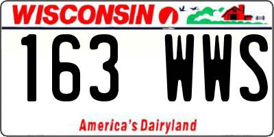 WI license plate 163WWS