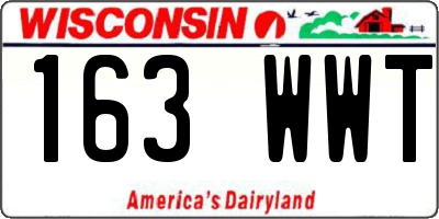 WI license plate 163WWT