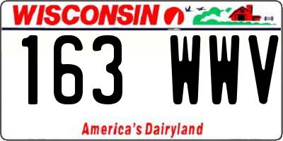 WI license plate 163WWV