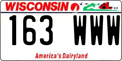 WI license plate 163WWW