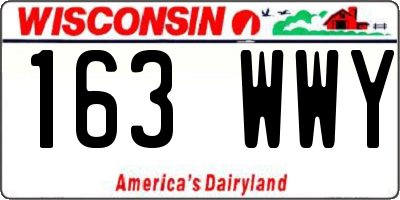 WI license plate 163WWY