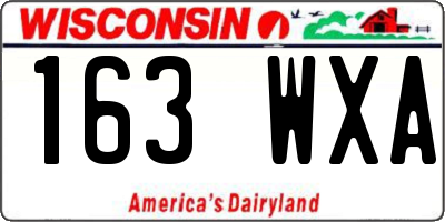 WI license plate 163WXA