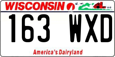 WI license plate 163WXD