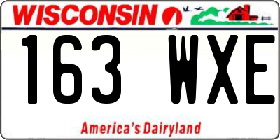 WI license plate 163WXE