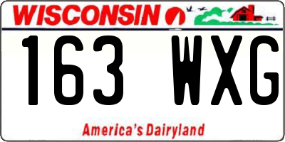 WI license plate 163WXG