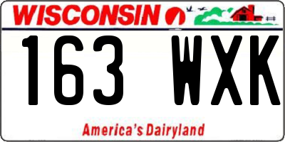 WI license plate 163WXK