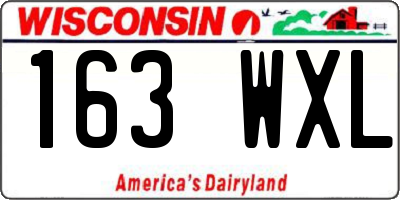 WI license plate 163WXL