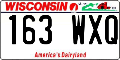 WI license plate 163WXQ