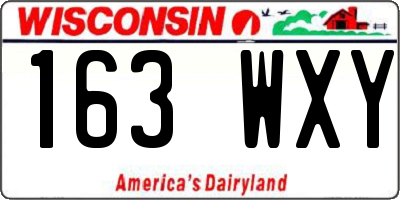 WI license plate 163WXY