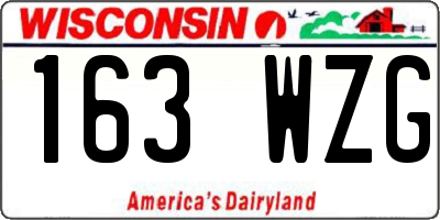 WI license plate 163WZG