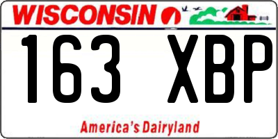WI license plate 163XBP
