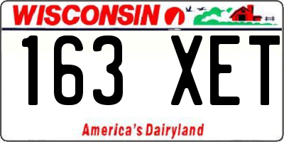 WI license plate 163XET