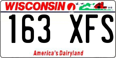 WI license plate 163XFS