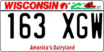 WI license plate 163XGW