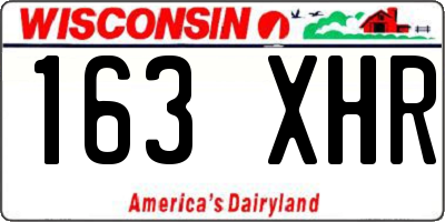 WI license plate 163XHR
