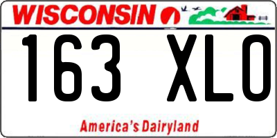 WI license plate 163XLO
