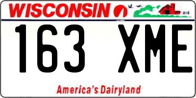 WI license plate 163XME