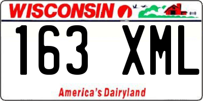 WI license plate 163XML