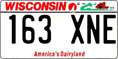 WI license plate 163XNE