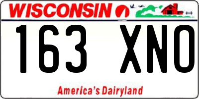 WI license plate 163XNO