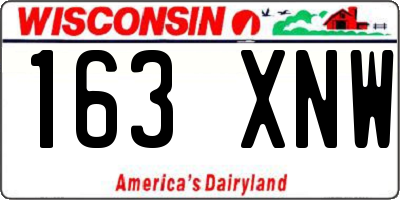 WI license plate 163XNW
