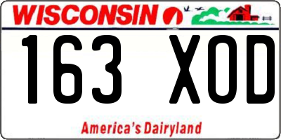 WI license plate 163XOD