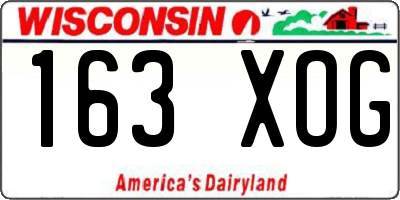 WI license plate 163XOG