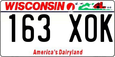 WI license plate 163XOK