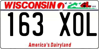 WI license plate 163XOL