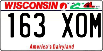 WI license plate 163XOM