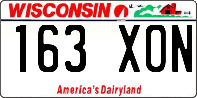 WI license plate 163XON