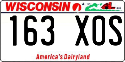 WI license plate 163XOS