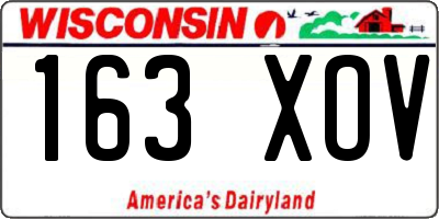 WI license plate 163XOV