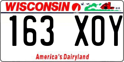 WI license plate 163XOY