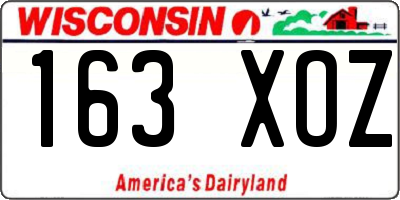 WI license plate 163XOZ