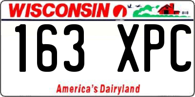 WI license plate 163XPC