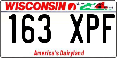 WI license plate 163XPF