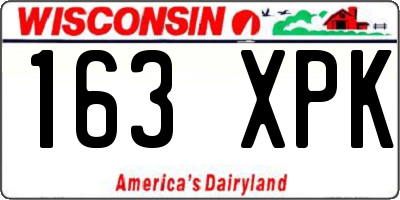 WI license plate 163XPK