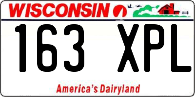 WI license plate 163XPL