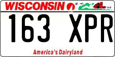 WI license plate 163XPR