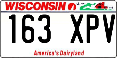 WI license plate 163XPV