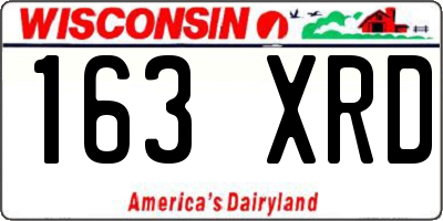 WI license plate 163XRD