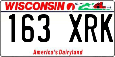 WI license plate 163XRK