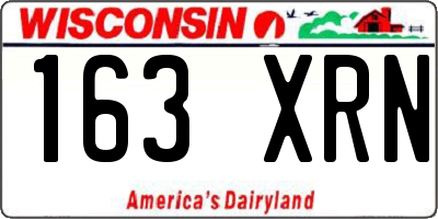 WI license plate 163XRN